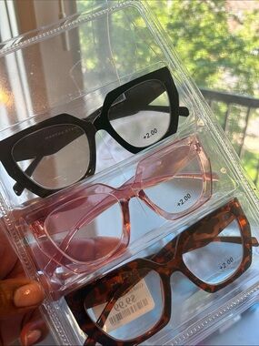 Martha Stewart Black, Pink & Tortoiseshell Reading Glasses Trio